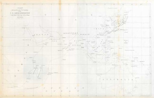 Chart showing the track of the flagships of the U.S. Japan Expedition ...