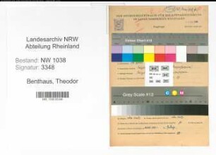 Entnazifizierung Theodor Benthaus , geb. 14.04.1908 (Angestellter)