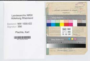 Entnazifizierung Karl Plachta, geb. 14.01.1909 (Ingenieur)