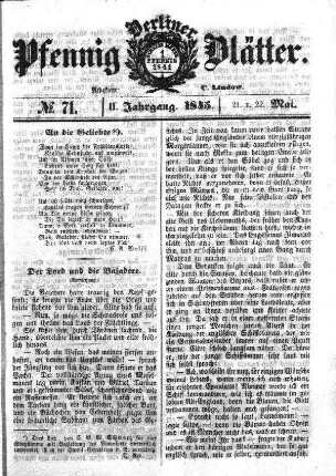 No. 71, 21. u. 22.Mai