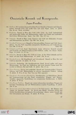 Ostasiatische Keramik und Kunstgewerbe (Nr. 750-862)