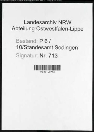 Sterberegister Standesamt Herne-Sodingen (III)