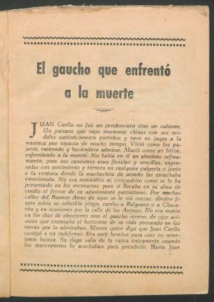 El gaucho que enfrentó a la muerte