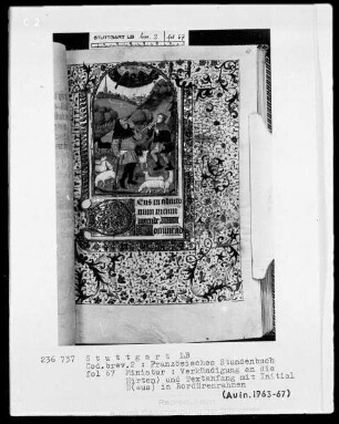 Stundenbuch — Verkündigung an die Hirten, Folio 67recto