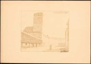 Evangelische Kirche am Lietzensee, Berlin-Charlottenburg: Perspektivische Ansicht von der Straße aus (von Norden)