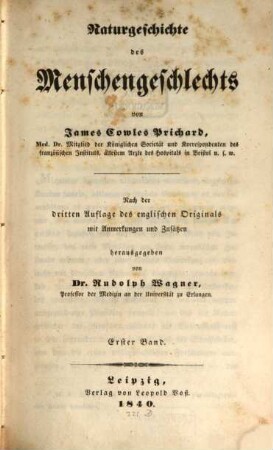 Naturgeschichte des Menschengeschlechts, 1