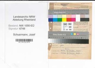 Entnazifizierung Josef Schuermann, geb. 12.12.1887 (Magazinverwalter)