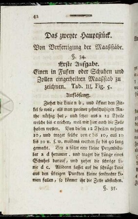 Das zweyte Hauptstück. Von Verfertigung der Maaßstäbe