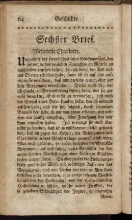 Sechster Brief. - Siebender Brief.