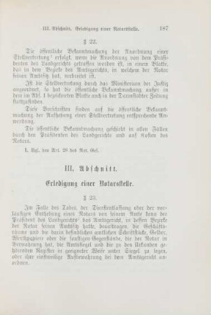 III. Abschnitt. Erledigung einer Notarsstelle