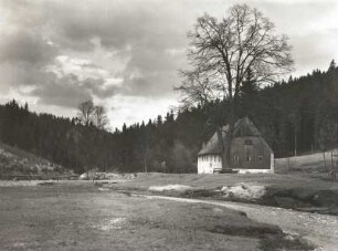 Gottleubatal-Oelsengrund. Clemensmühle (Ferienheim der TU Dresden) nach der Unwetterkatastrophe 8./9. Juli 1927