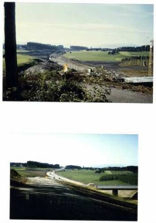 Trassierung mit Blick von L 2374 nach Süden. Rechts im Bild der Säntis.