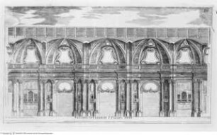 Architettura civile: opera postuma / del Padre D. Guarino Guarini. Neuauflage Torino: Mairese, 1737.Tav. 16: Längsschnitt durch das Langhaus von San Filippo Neri in Turin - Architettura civileTav. 16: Facciata Interna di S. Filippo Neri di Torino