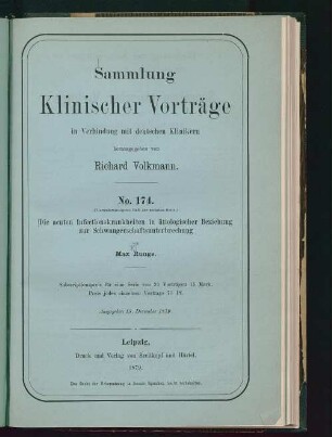 Die acuten Infectionskrankheiten in ätiologischer Beziehung zur Schwangerschaftsunterbrechnung