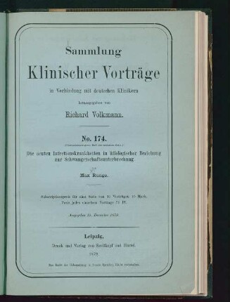 Die acuten Infectionskrankheiten in ätiologischer Beziehung zur Schwangerschaftsunterbrechnung