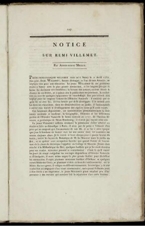 Notice Sur Remi Villement.