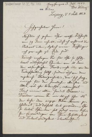 Brief an Friedrich Wilhelm Jähns : 01.07.1863