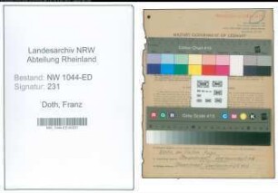 Entnazifizierung Franz Doth , geb. 23.10.1895 (Lehrer)