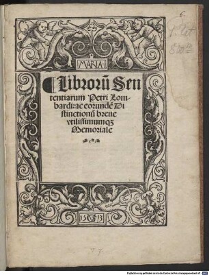 Librorum sententiarum Petri Lombardi ac eorundem distinctionum breve utilissimumque memoriale