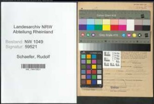 Entnazifizierung Rudolf Schaefer , geb. 28.03.1915 (Zeichner)