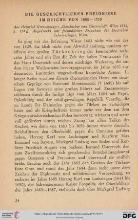 Die Geschichtlichen Ereignisse im Reiche von 1683-1713