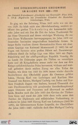 Die Geschichtlichen Ereignisse im Reiche von 1683-1713