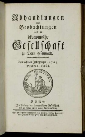 Des sechsten Jahrganges, 1765. Drittes Stük.