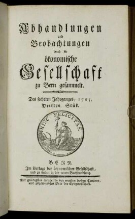 Des sechsten Jahrganges, 1765. Drittes Stük.