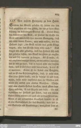 XXV. Von unserm Heimgang zu dem Herrn.