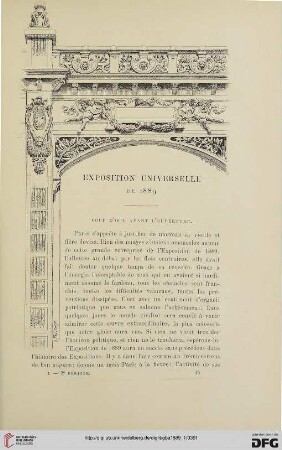 3. Pér. 1.1889: Coup d'oeil avant l'ouverture : Exposition Universelle de 1889