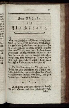 Das Nöthigste vom Flachsbaue.