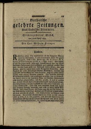 Siebenzehntes Stück, den 27ten April 1793.