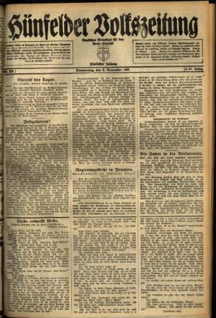 Ausgabe vom Donnerstag, den 03. November 1921.