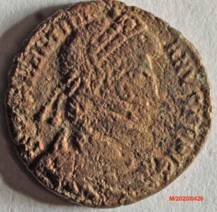Römische Münze, Nominal Centenionalis, Prägeherr Valentinianus I., Prägeort Aquileia, Original