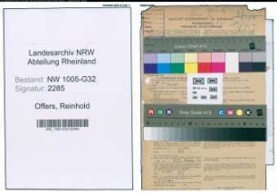Entnazifizierung Reinhold Offers , geb. 22.06.1901 (Verw.Angestellter)