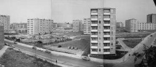 90° Panorama, Blick auf das Neubauviertel Springprojekt. Berlin-Kreuzberg, Alexandrinenstraße