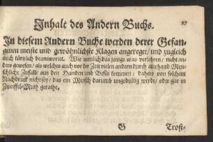Inhalt des Andern Buchs.