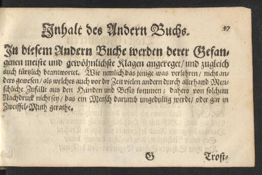 Inhalt des Andern Buchs.