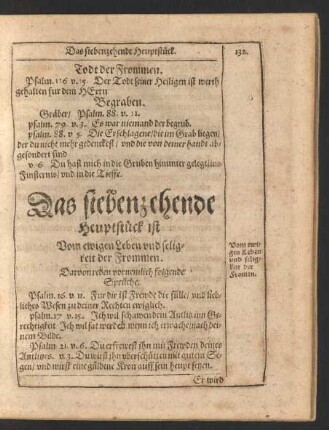 Das siebenzehende Heuptstück Vom ewigen Leben und seligkeit der Frommen.