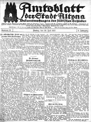 Nummer 29 : Freitag, den 20. Juli 1923