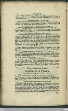 Sechs und vierzigste Lection. Fortsetzung von America