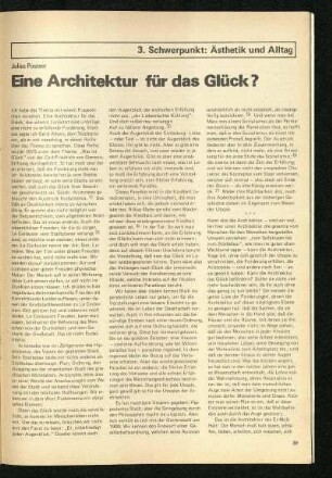 Eine Architektur für das Glück?