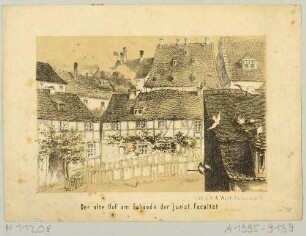 Der alte Hof am Gebäude der juristischen Fakultät der Universität Leipzig, Reihe Leipziger Ansichten von Adolph Werl