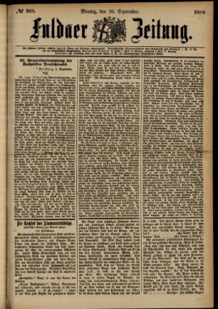 Ausgabe vom Montag, den 10. September 1888.
