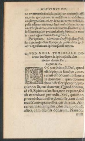 Quod Nihil Temporale Debemus intelligere de Spiritu sancto ... Caput XX.