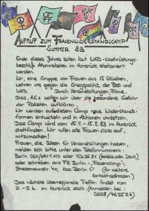 Aufruf zum Frauenwiderstandscamp