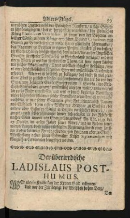 Der überirrdische Ladislaus Posthumus.
