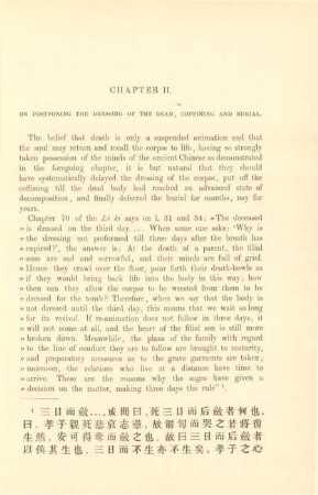 Chapter II. On postponing the dressing of the dead, coffining...