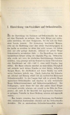 I Einwirkung von Oxalsäure auf Orthonitranilin : II. Über Phtalylparatoluidid. III. Einwirkung von Bernsteinsäure auf Orthonitranilin. Göttinger Inaugural-Dissertation