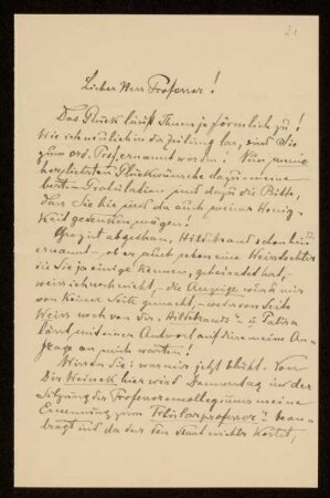 Nr. 21 Brief von Samuel Oppenheim an Karl Schwarzschild. Karolinenthal, 13.6.1902